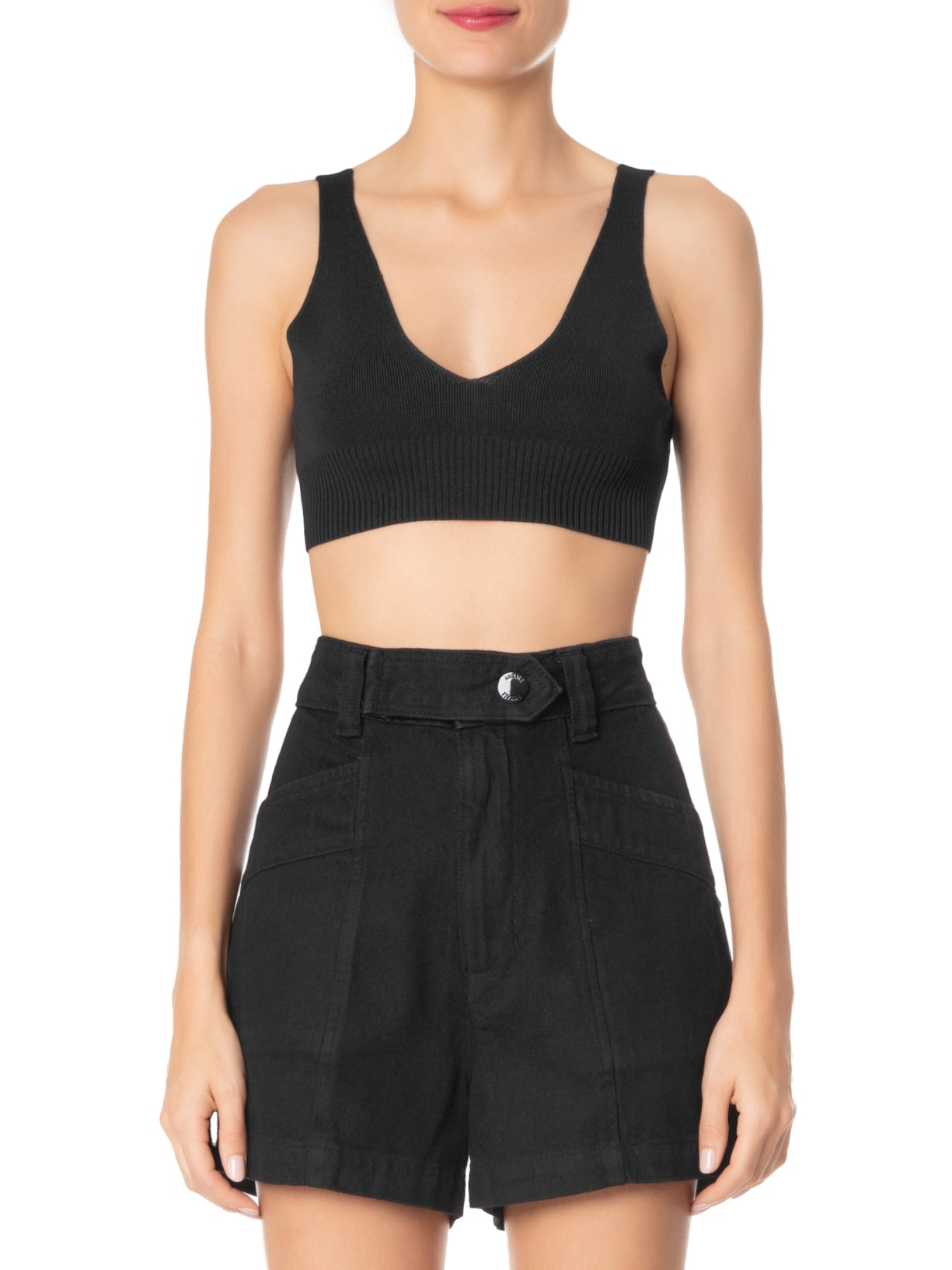 Top Tricot Intimates Preto Animale