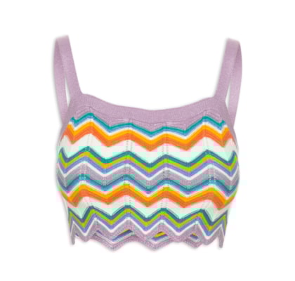 Top Tricot Jacquard Zig Zag - Lilás