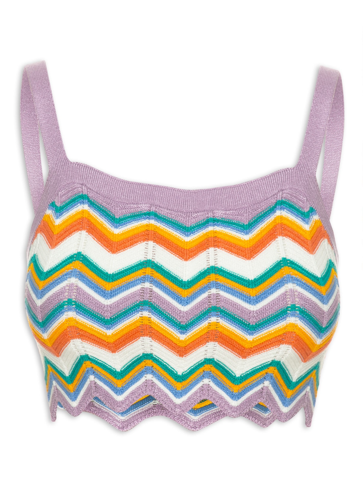 Top Tricot Jacquard Zig Zag - Lilás