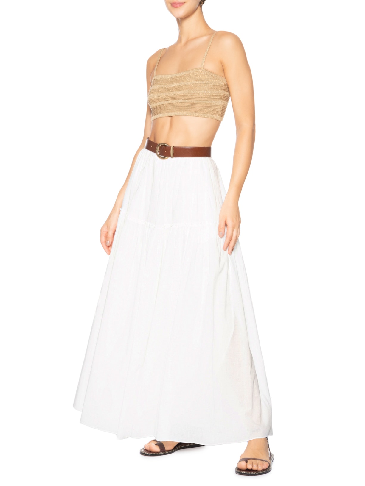 Top Tricot Luréx Dourado Dress To