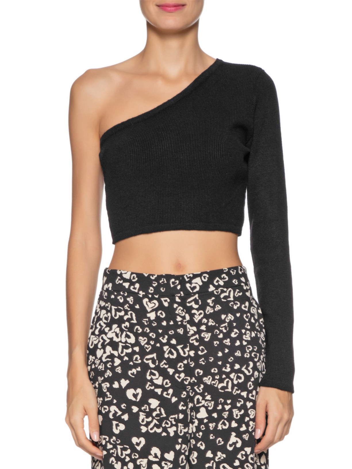 Top Tricot Ombro Só Preto Dress To