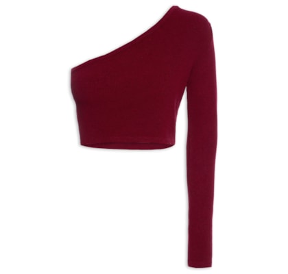 Top Tricot Ombro Só - Vinho