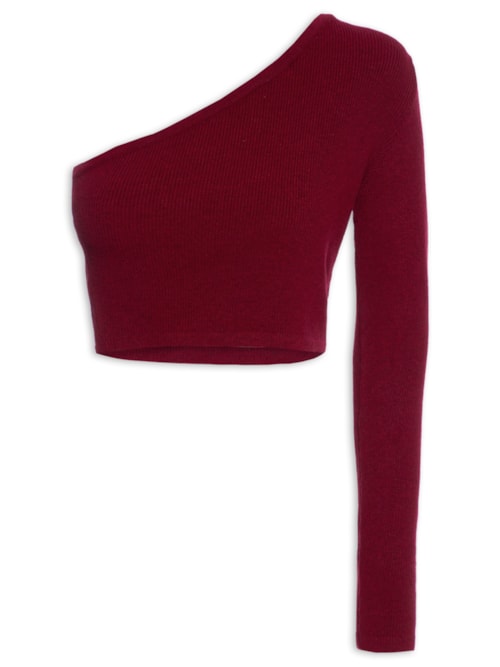 Top Tricot Ombro Só - Vinho