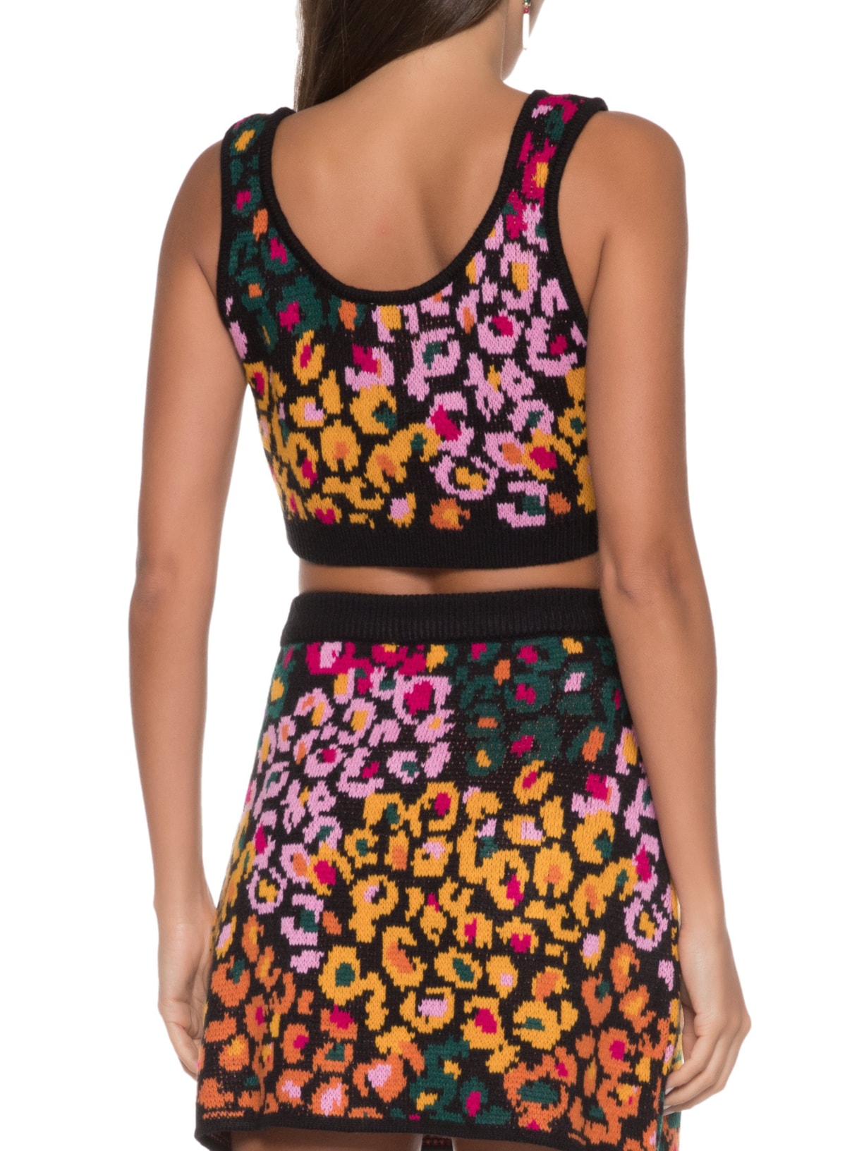 Top Tricot Oncinha Flor de Banana Preto Farm