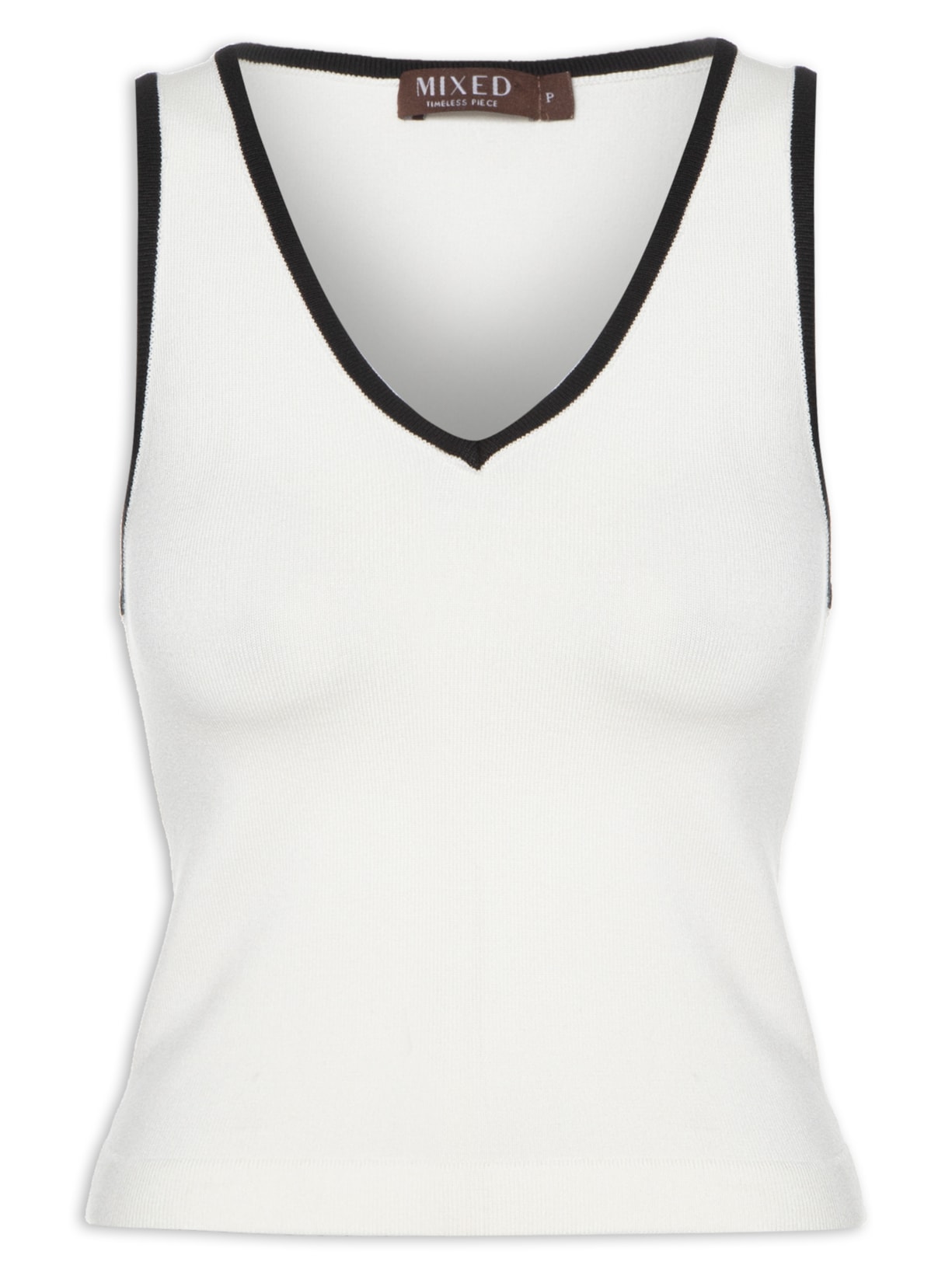 Top Tricot Pati Bicolor - Branco