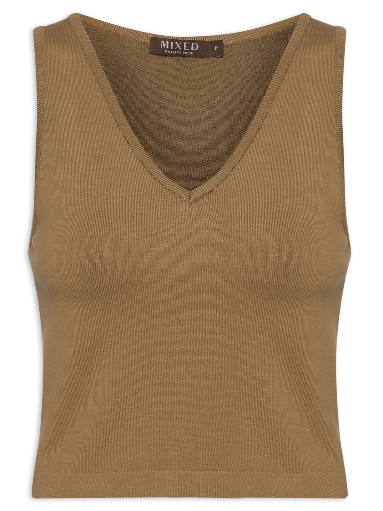 Top Tricot Pati Gola V - Marrom