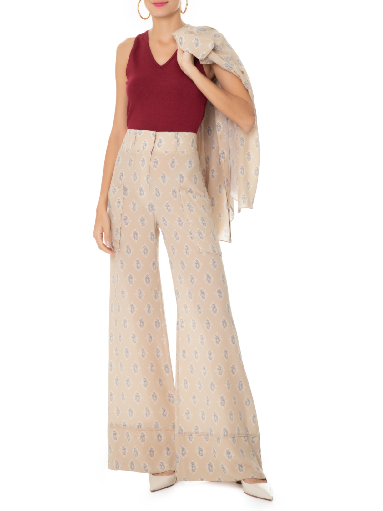 Top Tricot Pati Gola V Vermelho Mixed