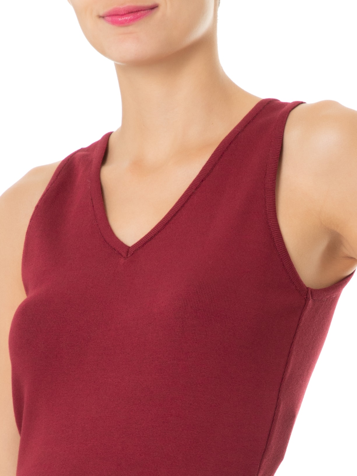 Top Tricot Pati Gola V Vermelho Mixed
