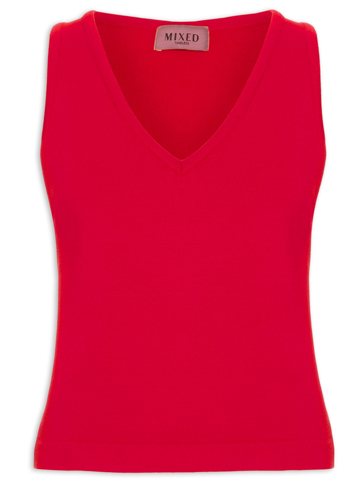 Top Tricot Pati V V26 Vermelho Mixed