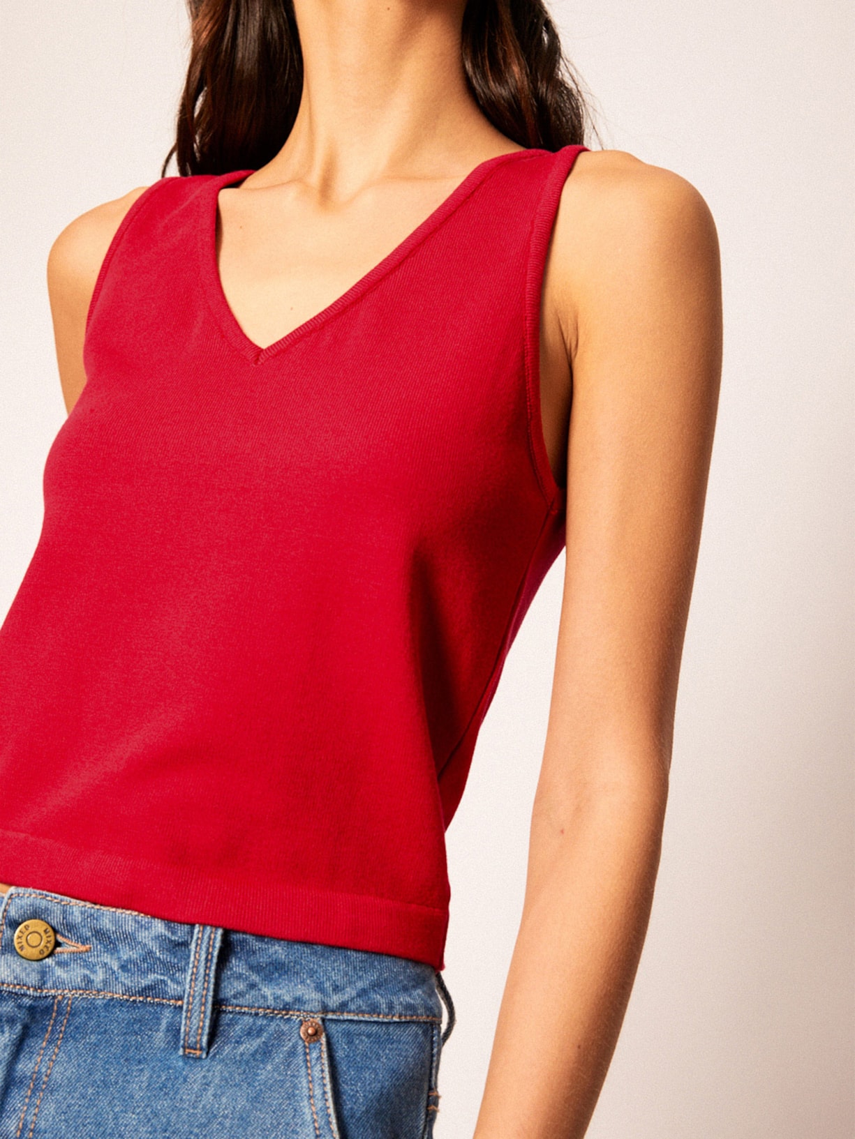 Top Tricot Pati V V26 Vermelho Mixed