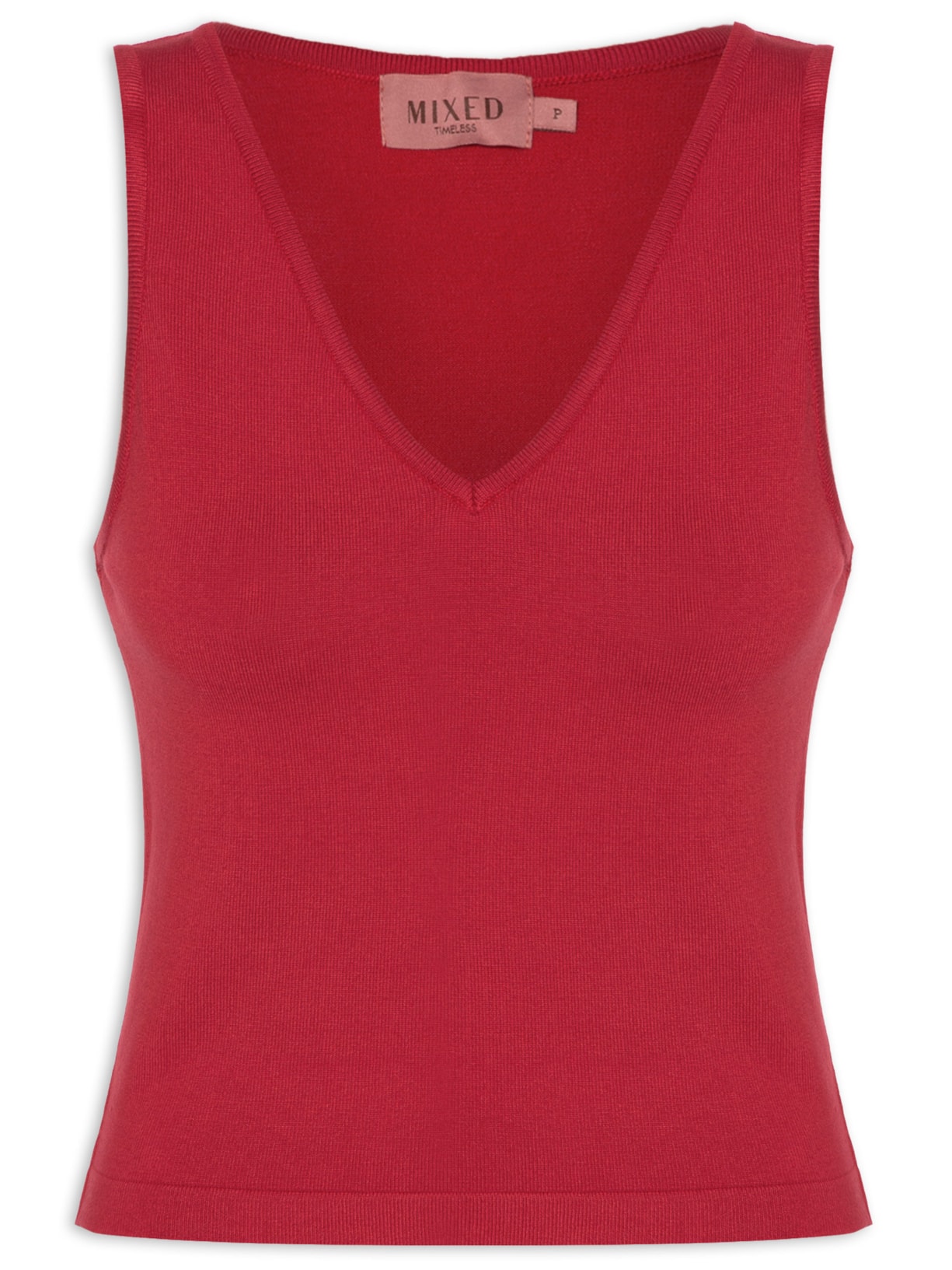 Top Tricot Pati V - Vermelho