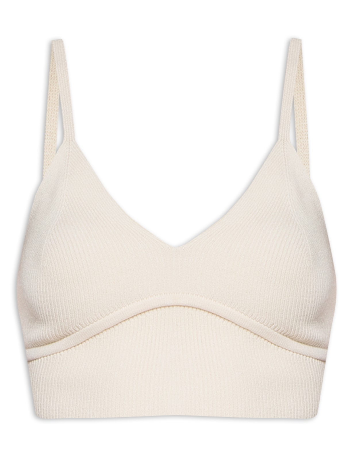 Top Tricot Recorte Busto - Off White
