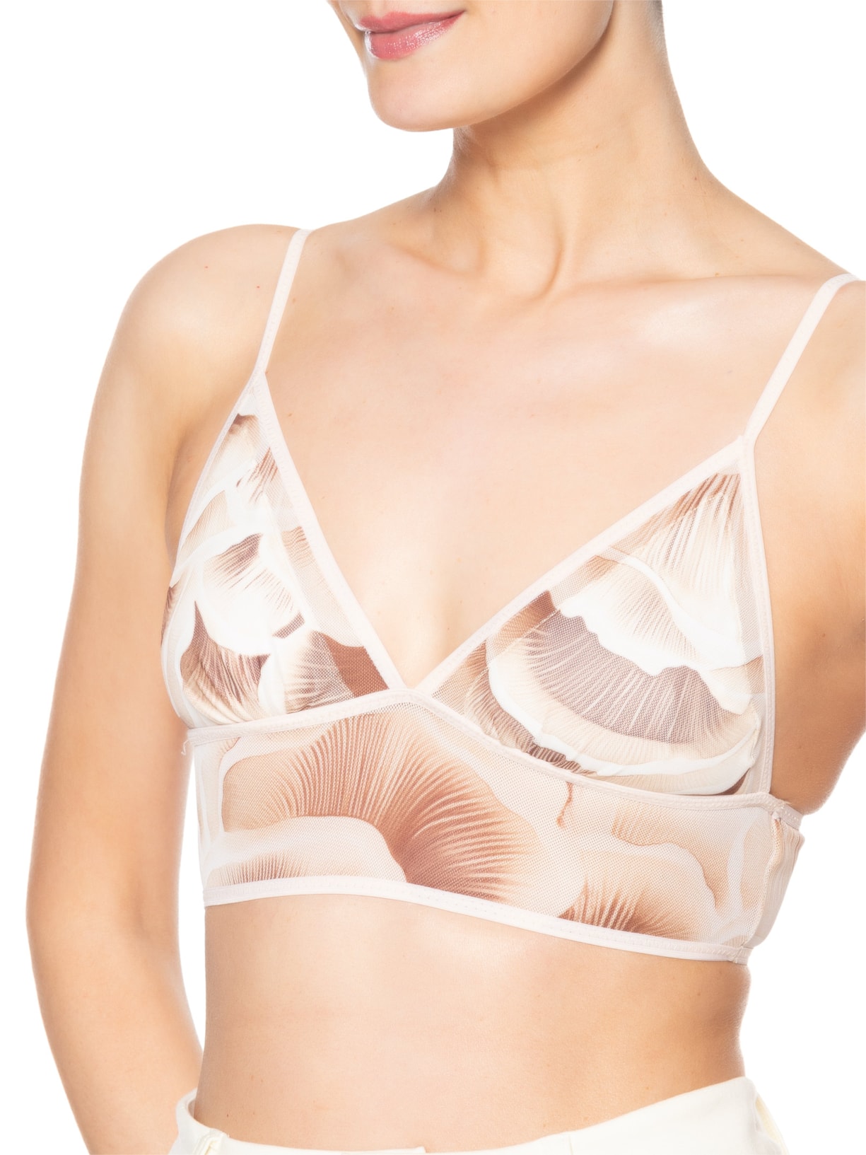 Top Tule Mesh Bege Niini