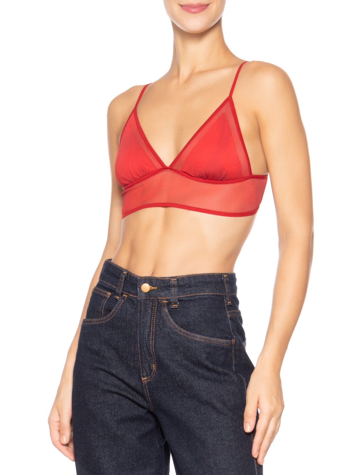 Top Tule Mush Organic Red Vermelho Niini