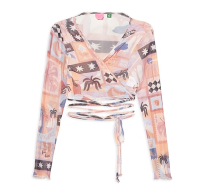 Top Tule Postal Carioca - Bege