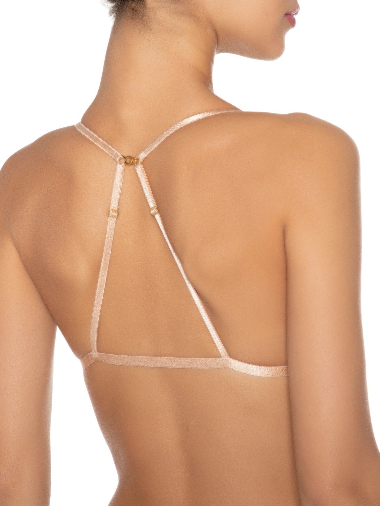 Top Tule Triângulo Praia Bege Animale