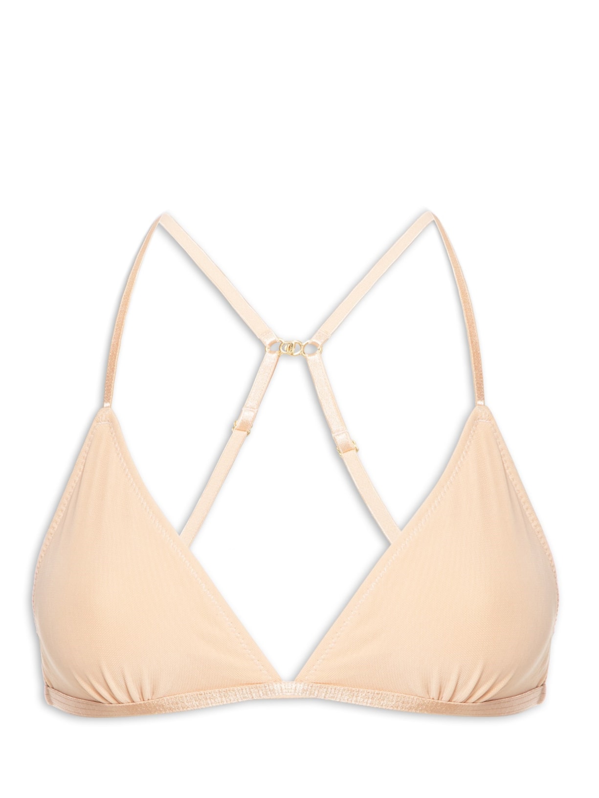 Top Tule Triângulo Praia Bege Animale