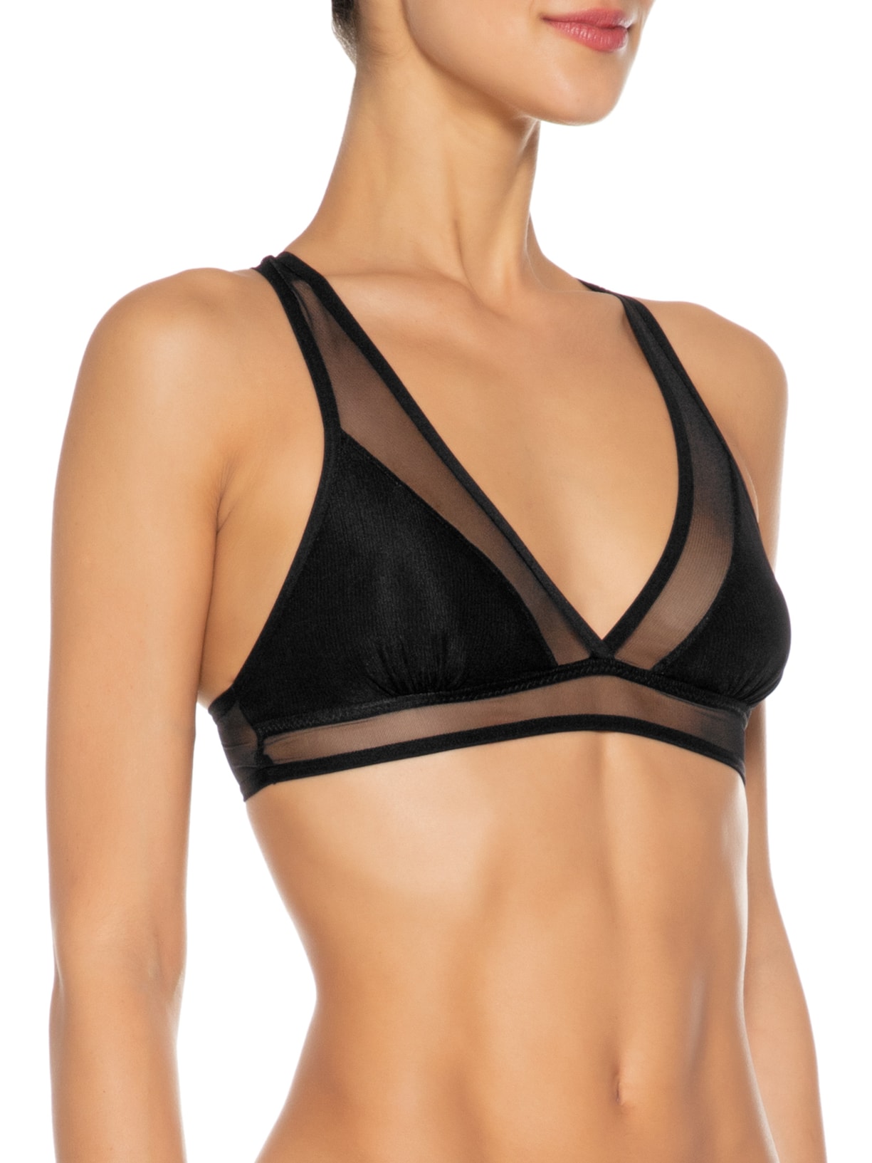 Top Tule Vazado Preto Animale