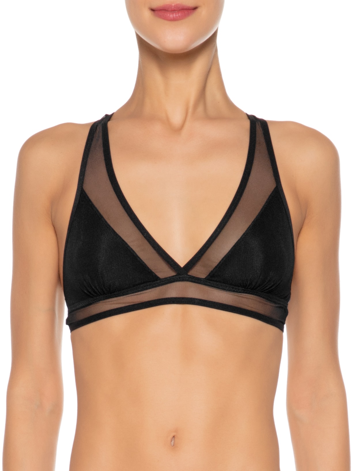 Top Tule Vazado Preto Animale