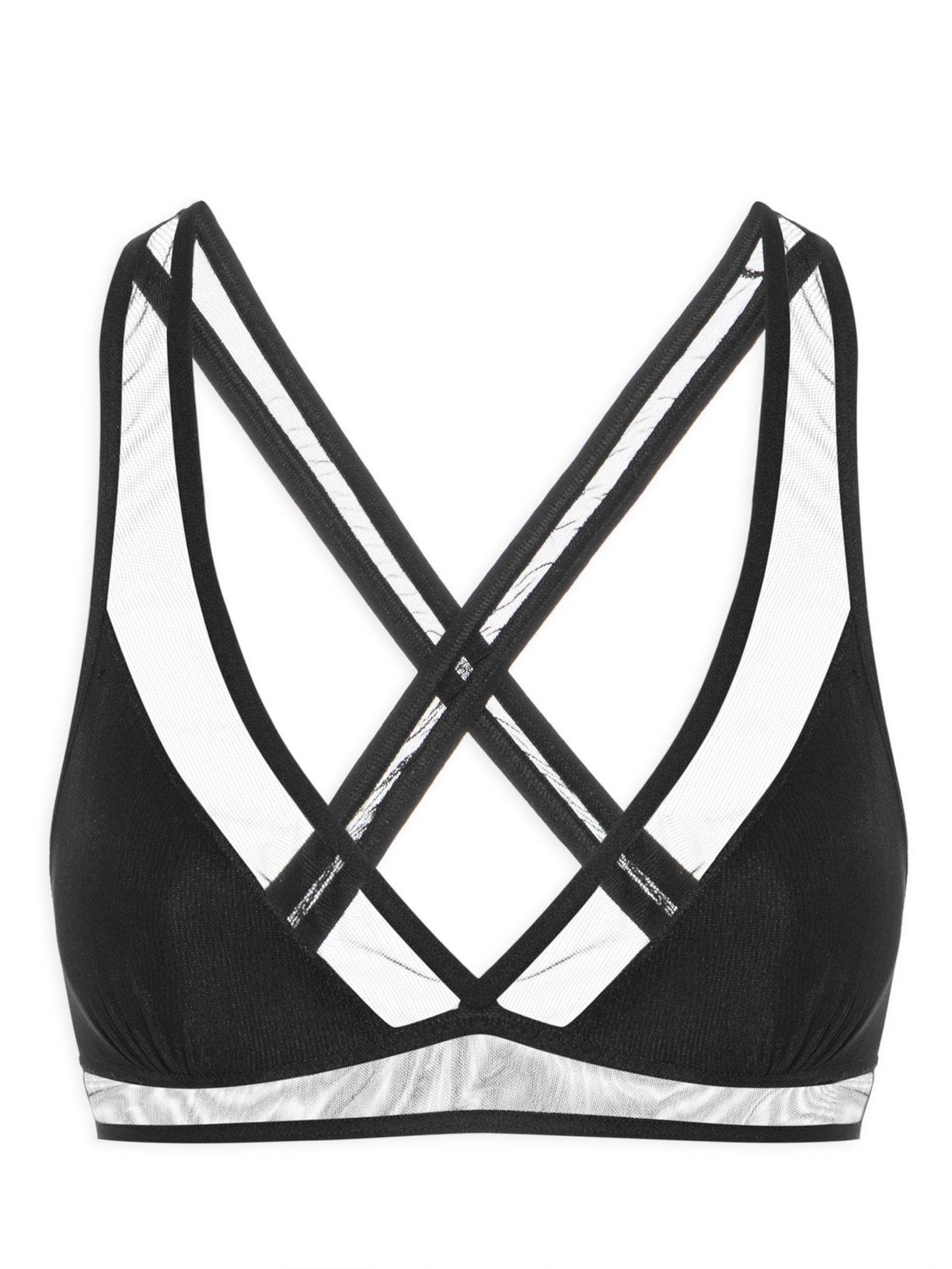 Top Tule Vazado Preto Animale