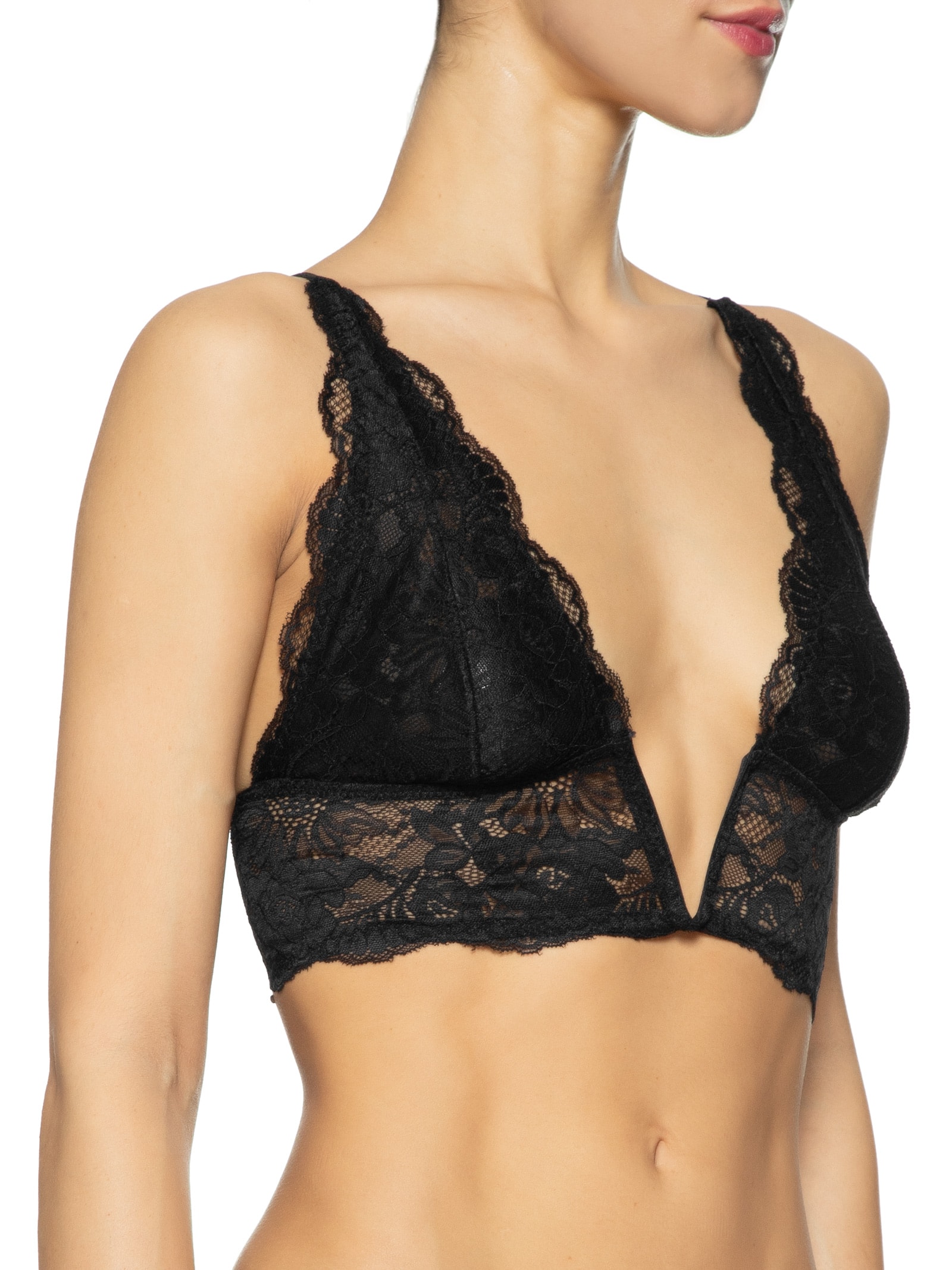 Dress To - Top V Renda - Preto