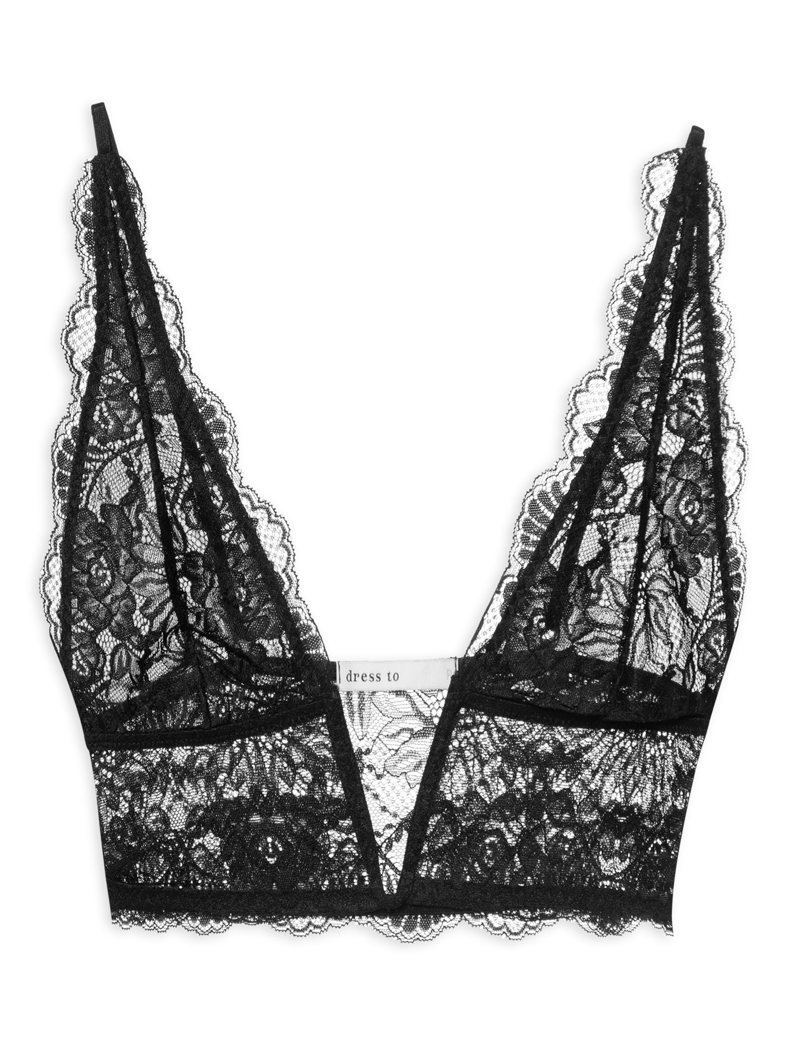 Dress To - Top V Renda - Preto