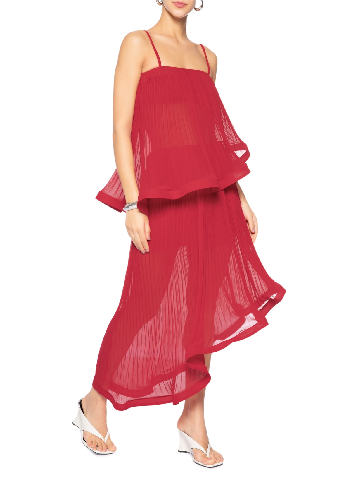 Top Veggie Assimétrico Vermelho Marina Bitu