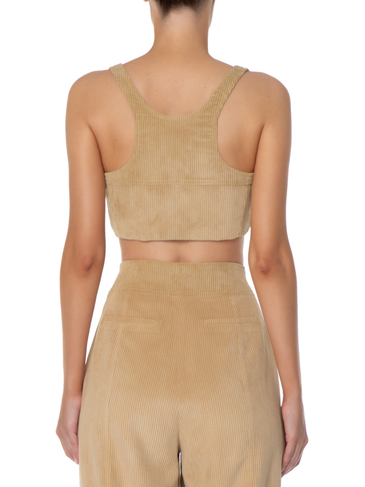 Top Veludo Street Bege Paula Raia