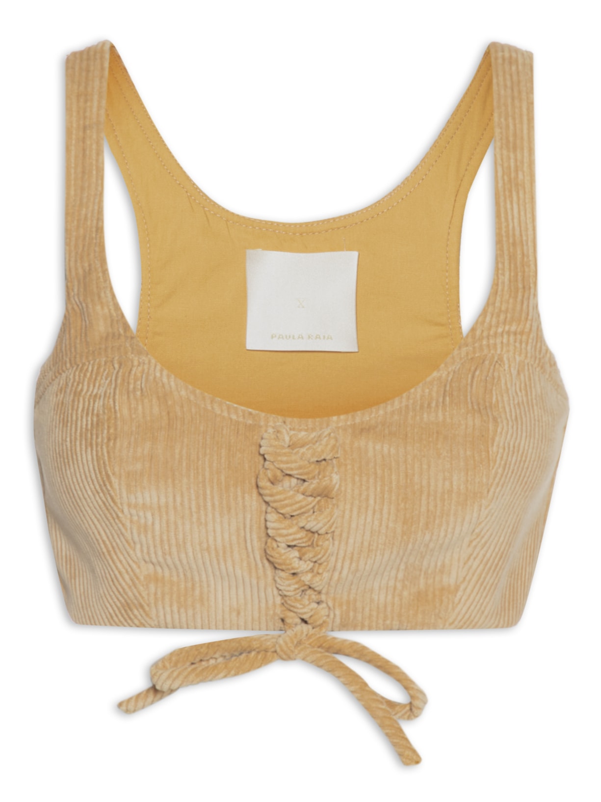 Top Veludo Street Bege Paula Raia