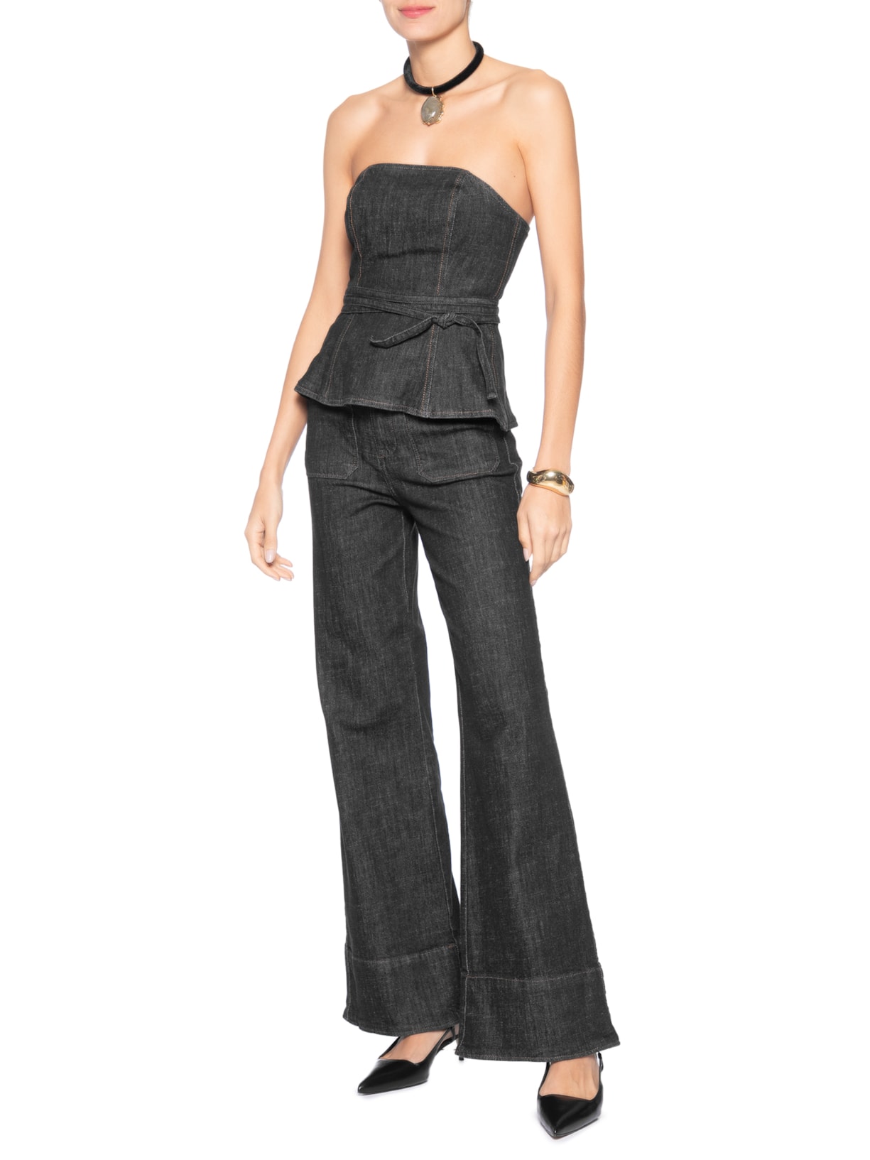 Top Vick Denim Preto Bo.bô