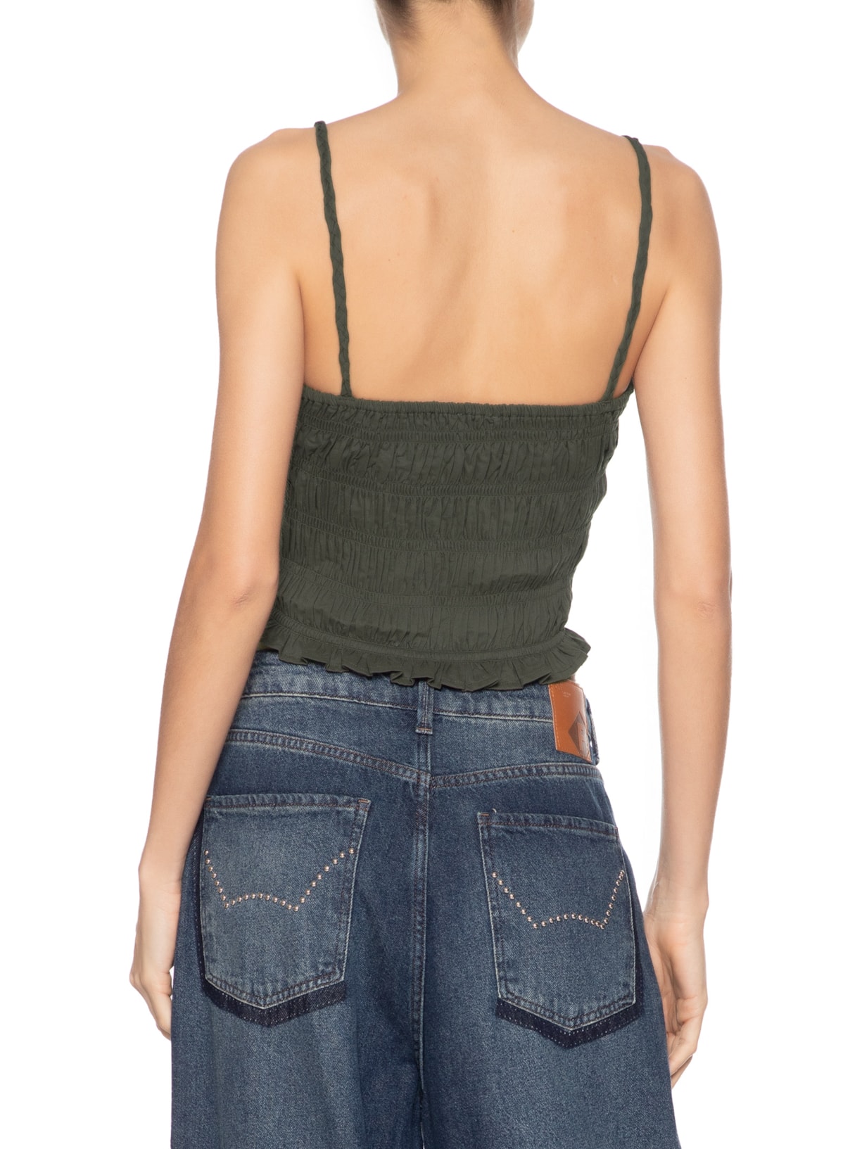 Top Voil Com Enchimento No Decote Cinza Animale Jeans