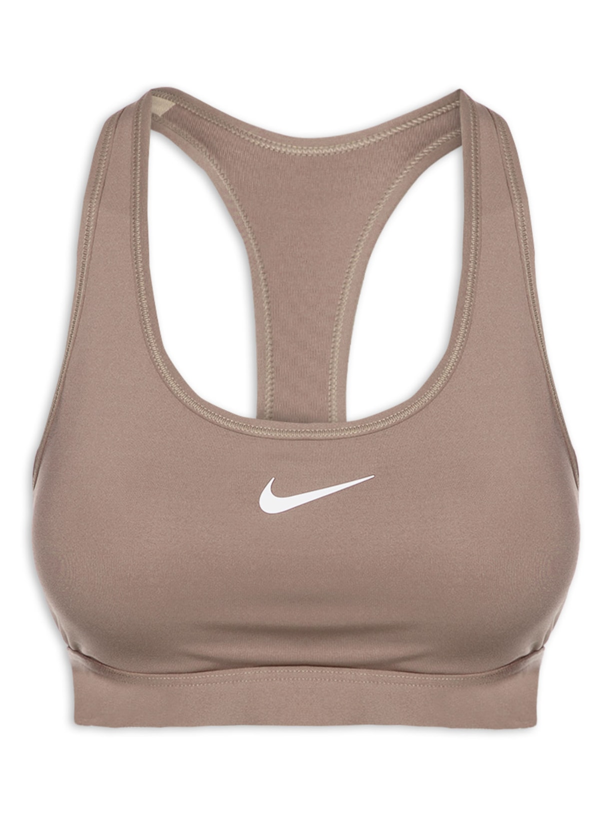 Top W NK Swsh Med Spt BRA - Marrom