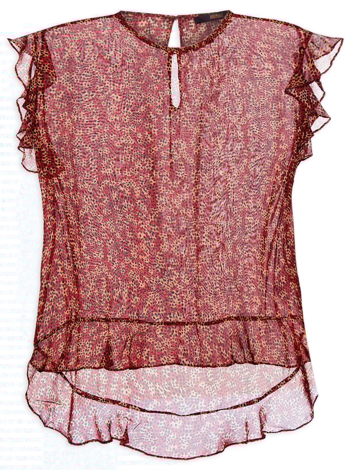 Top Wizzi Onça Retícula - Vermelho