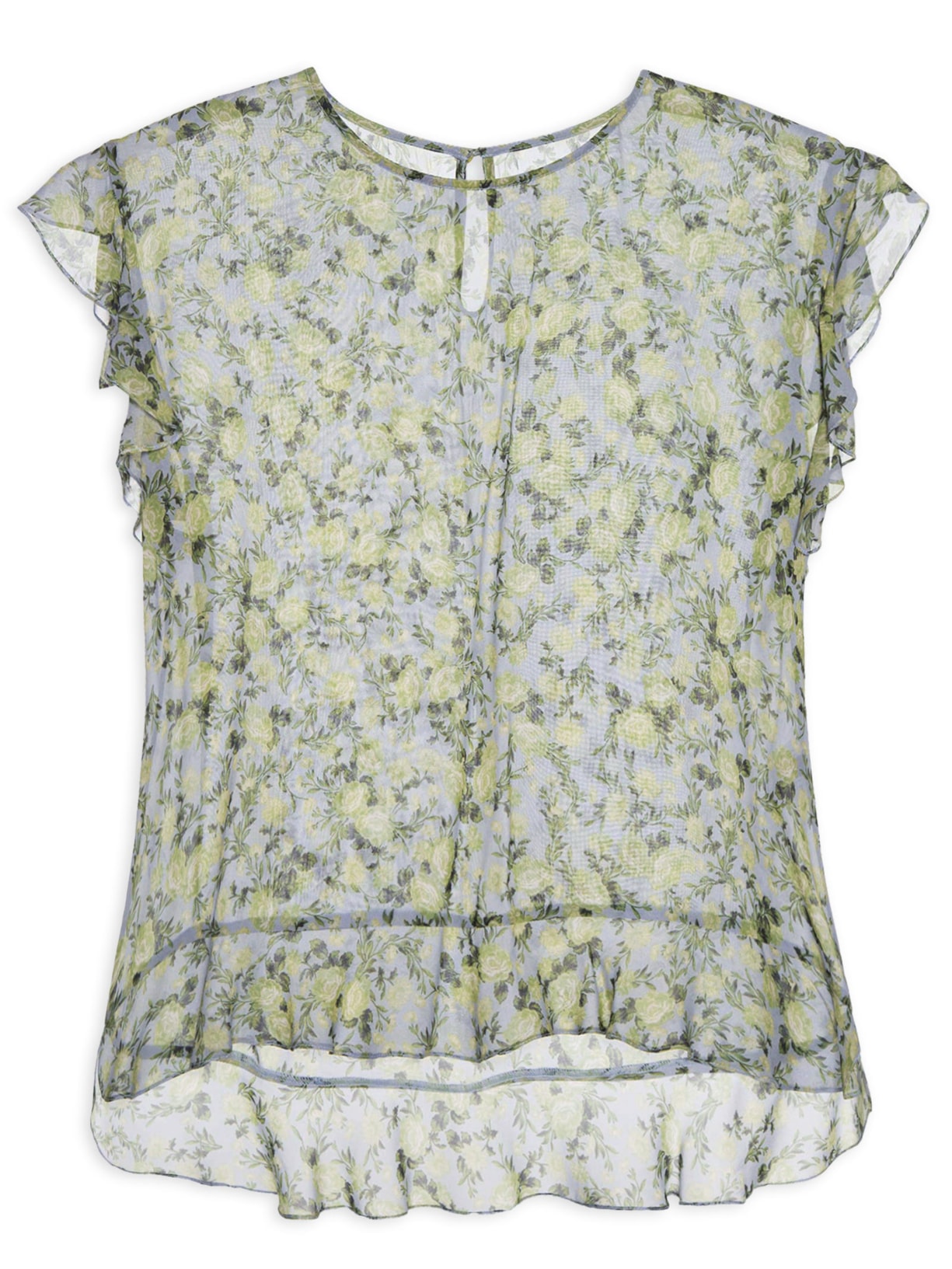 Top Wizzie Liberty Burle Gelo e Bamboo Azul Animale