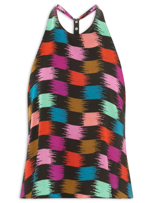 Top Xadrez Whisky Color - Preto