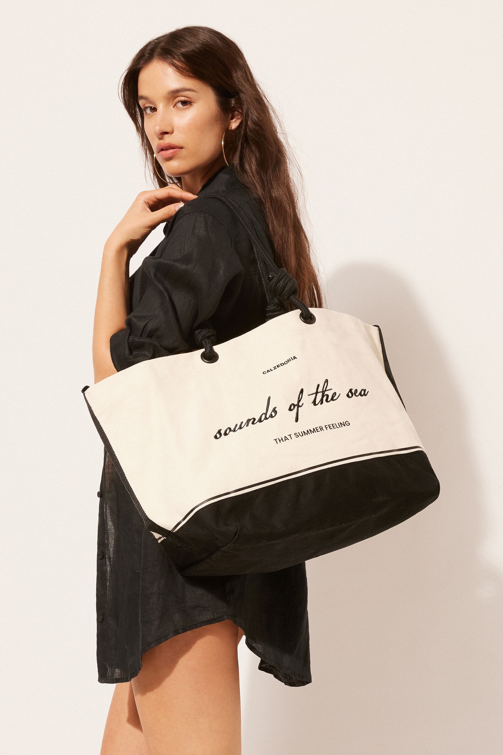 Tote Bag Sounds Of The Sea - Preto