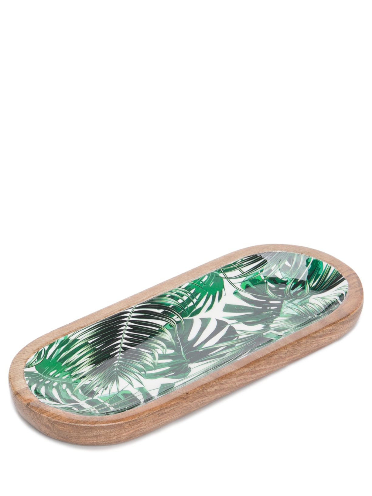 Travessa Em Madeira Leafage 1 Peça - Marrom