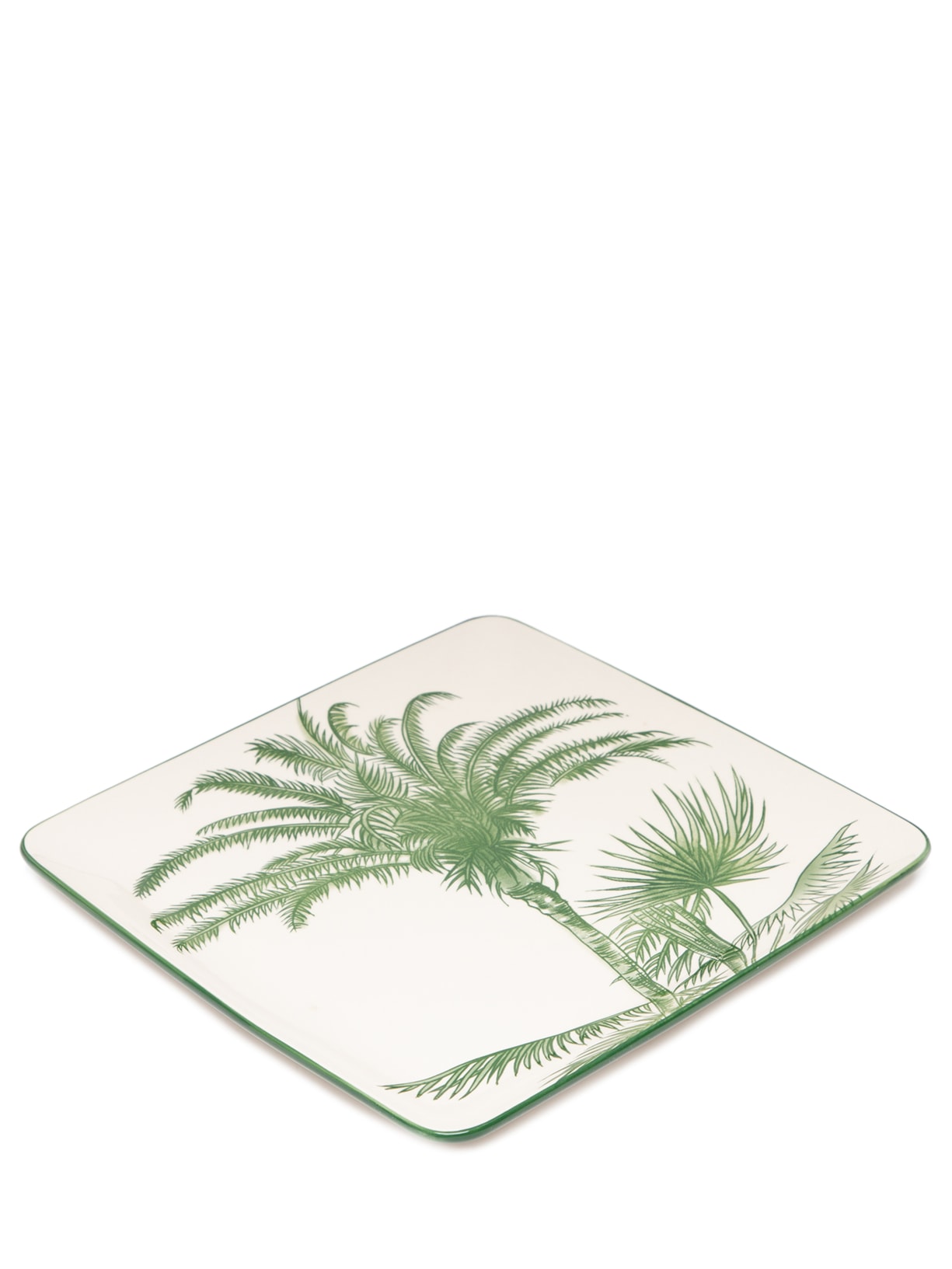 Travessa Palms Em Cerâmica - Verde