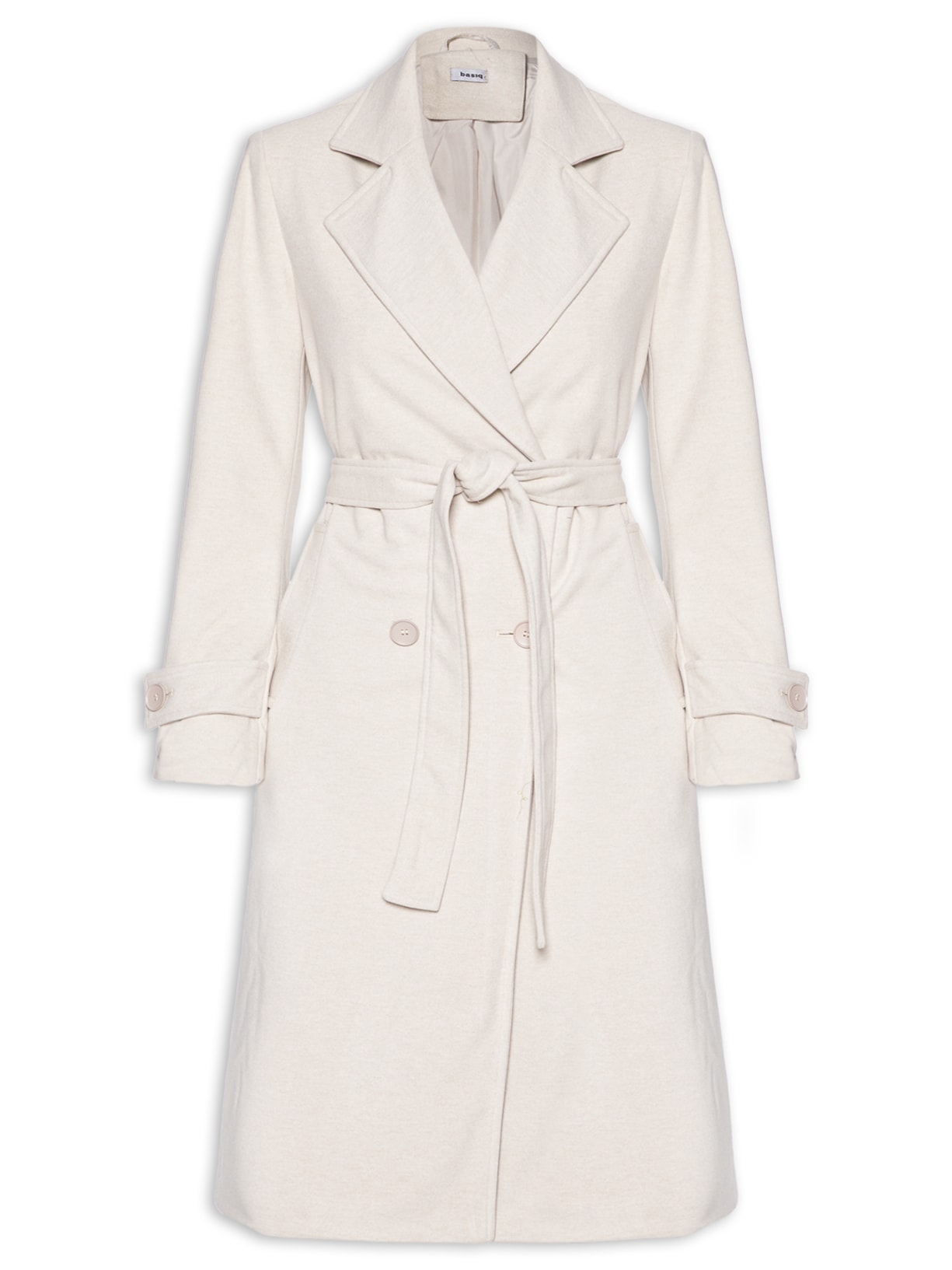 Trench Coat Feminino Com Cinto Bege Basiq