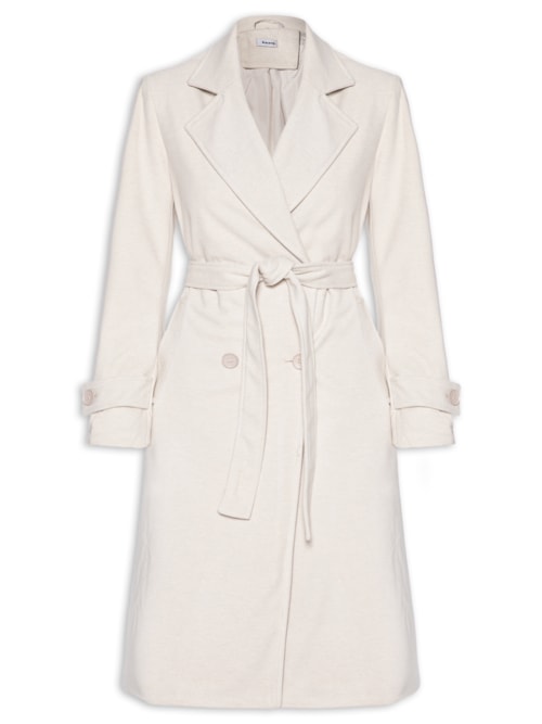 Trench Coat Feminino Com Cinto - Bege