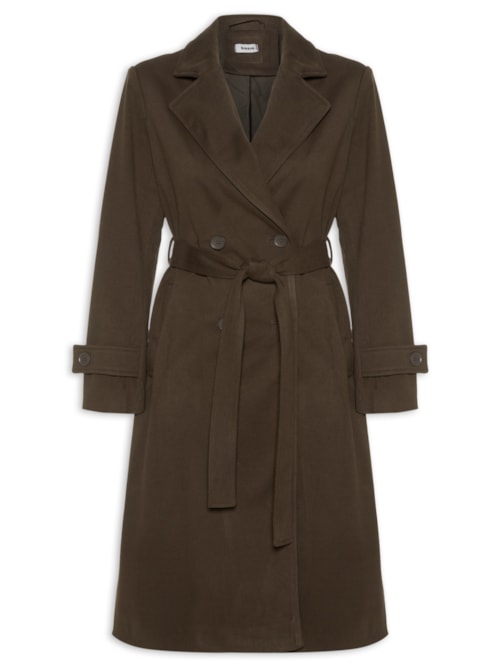 Trench Coat Feminino Com Cinto - Marrom
