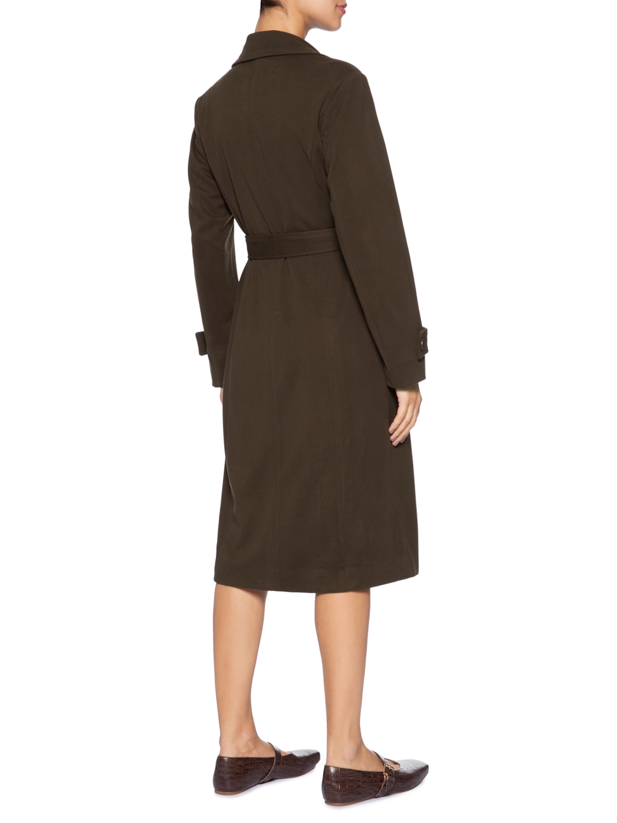 Trench Coat Feminino Com Cinto Marrom Basiq
