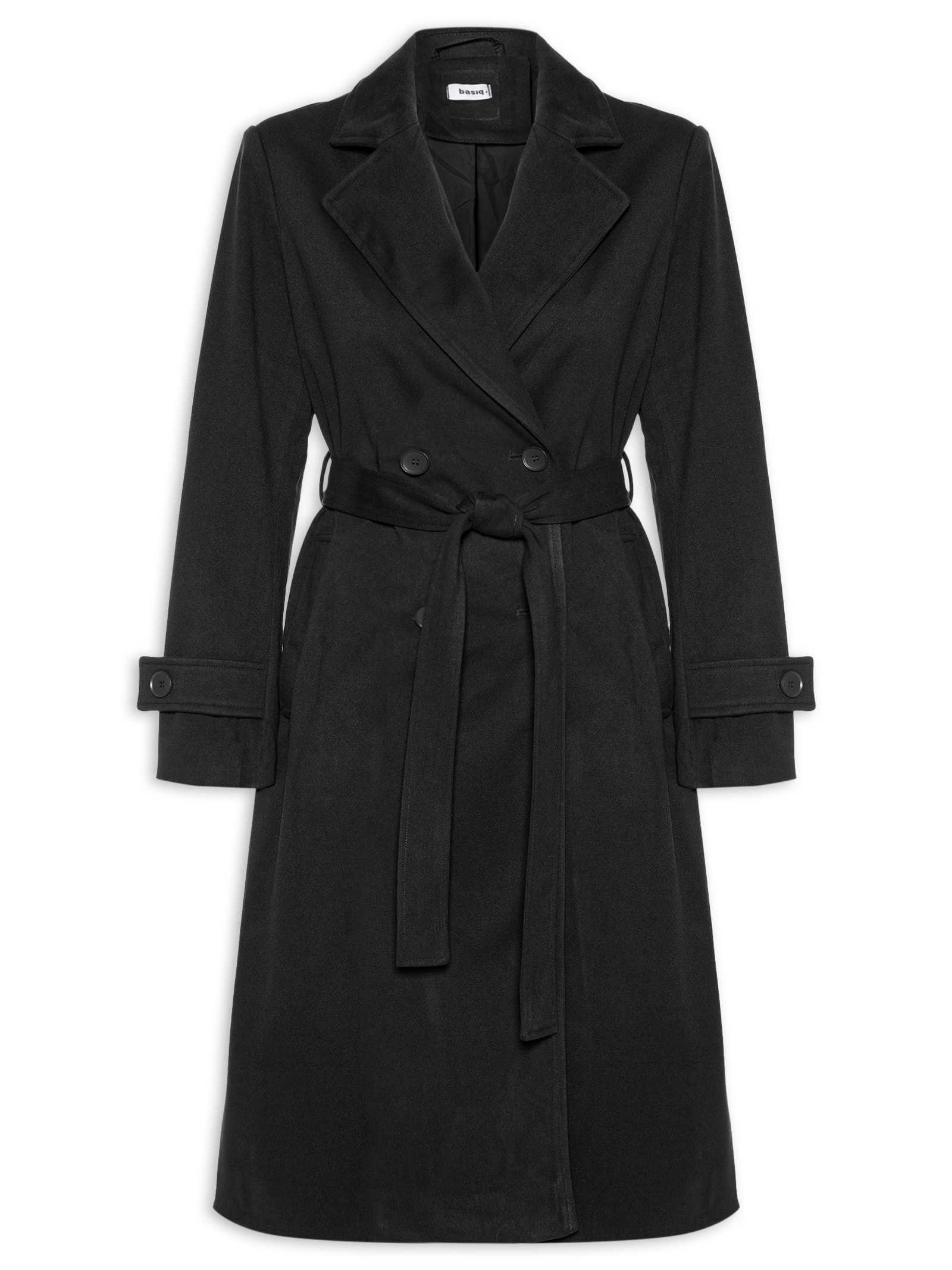 Trench Coat Feminino Com Cinto - Preto - Basiq