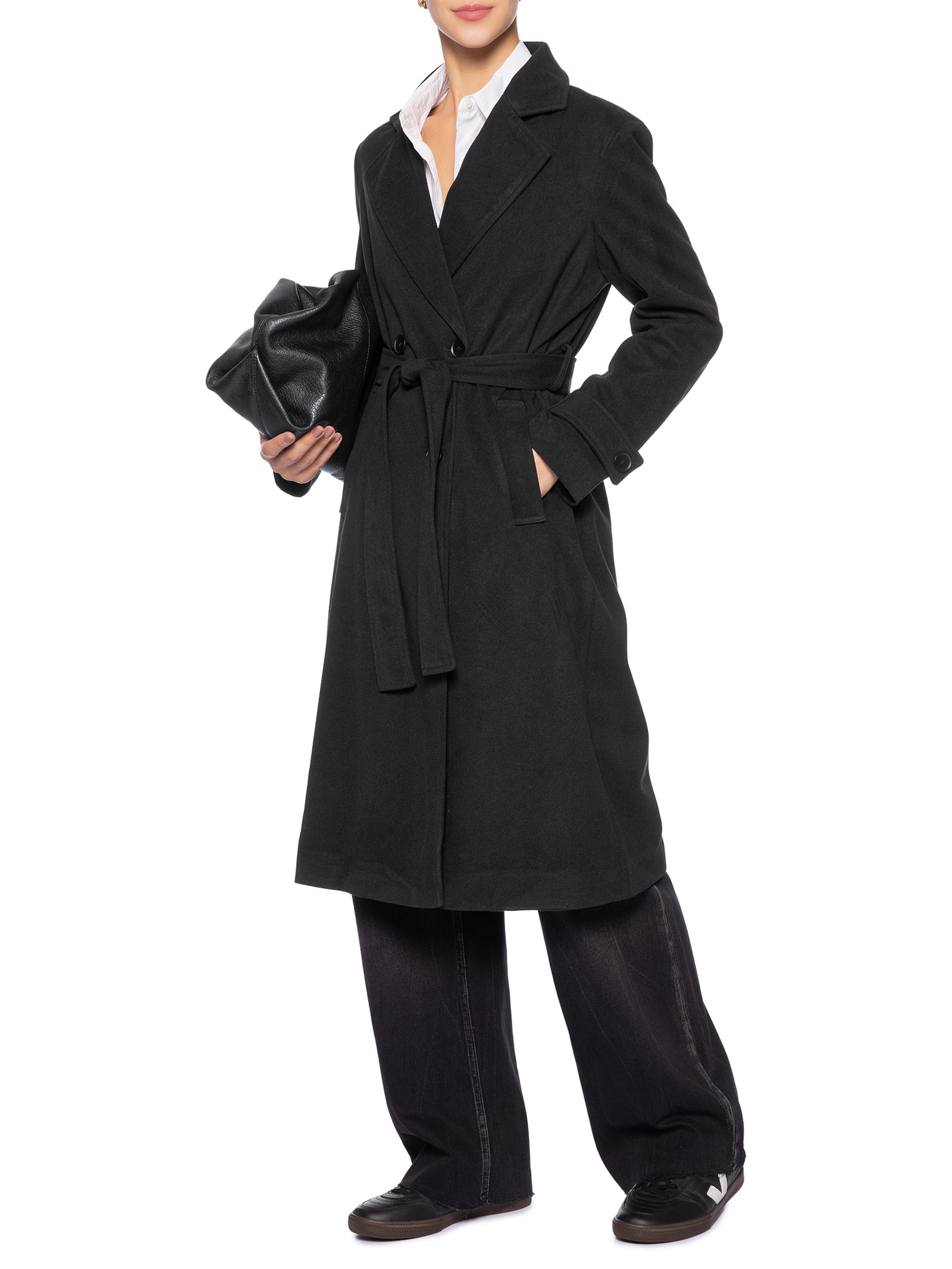 Trench Coat Feminino Com Cinto - Preto - Basiq