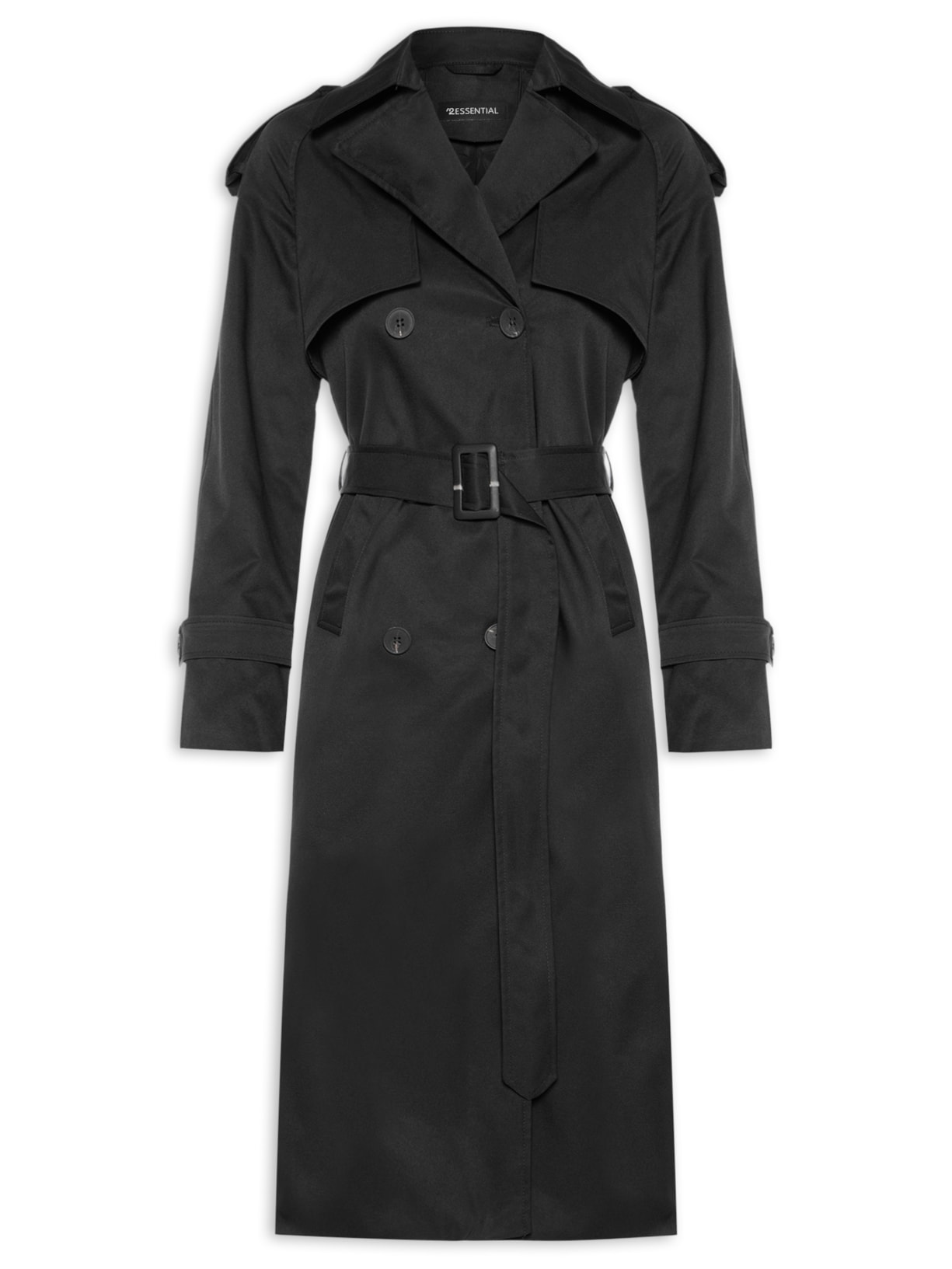 Trench Coat Feminino Com Cinto - Preto