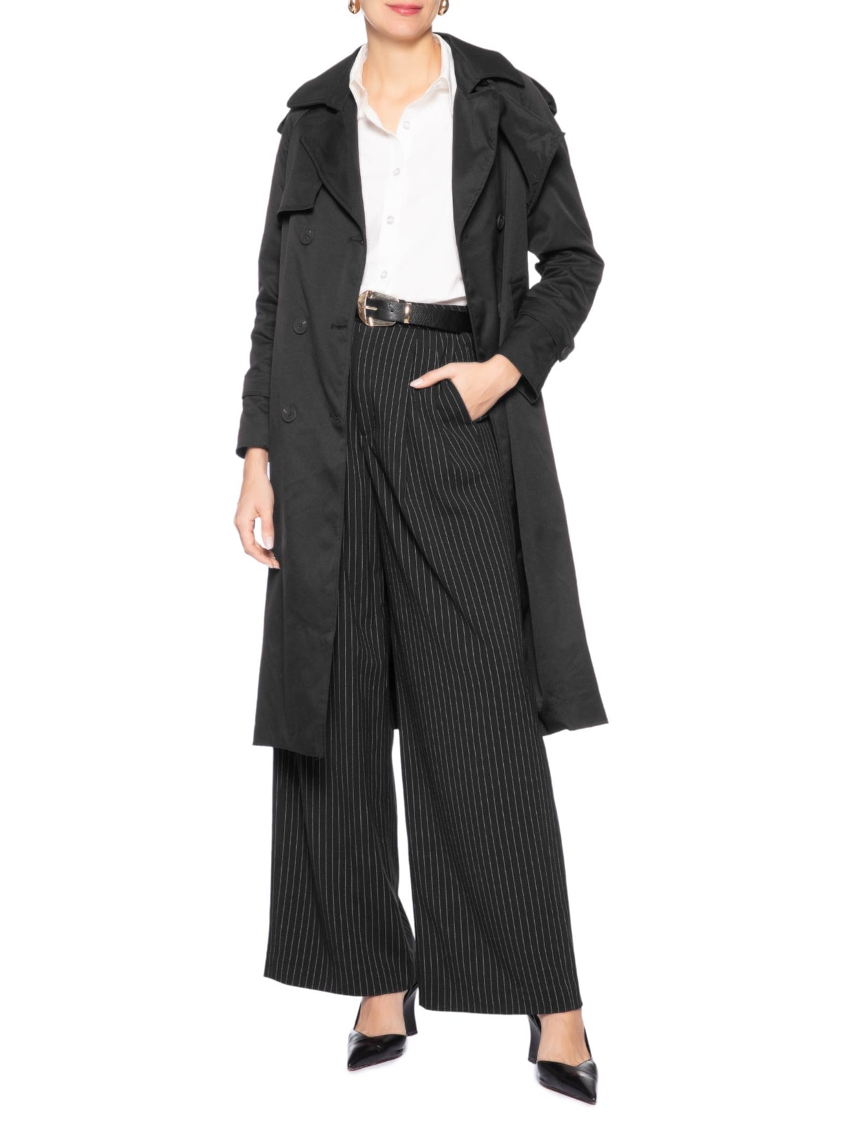 Trench Coat Feminino Com Cinto Preto '2Essential