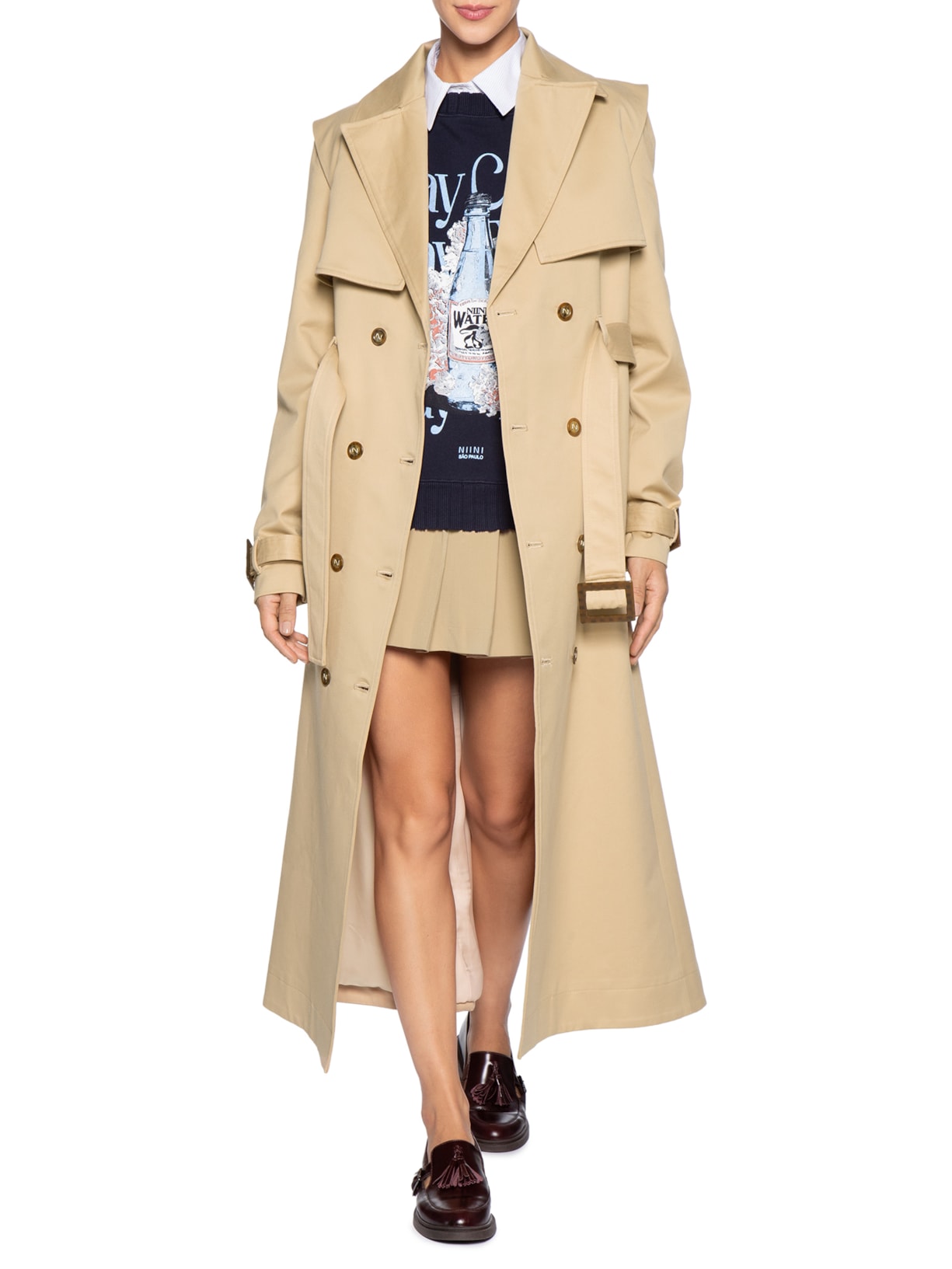 Trench Coat Feminino Louise Bege Niini