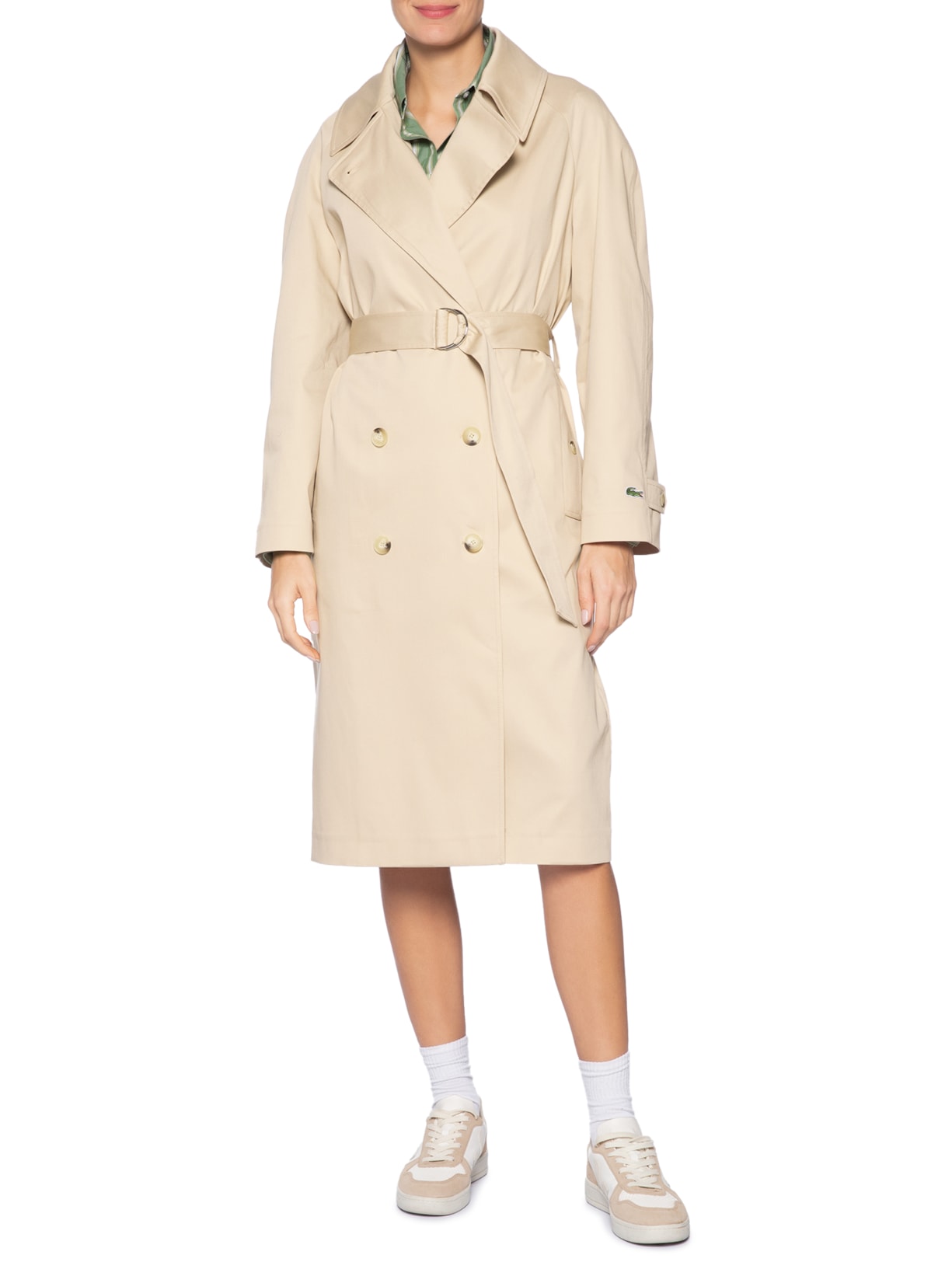 Trench Coat Feminino  Oversized Repelente À Água  Bege Lacoste