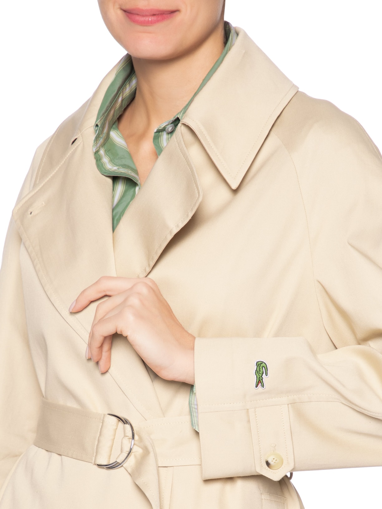 Trench Coat Feminino  Oversized Repelente À Água  Bege Lacoste