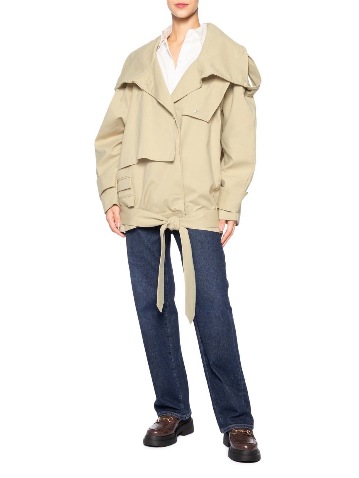 Trench Coat Feminino Traço Bege Francesca